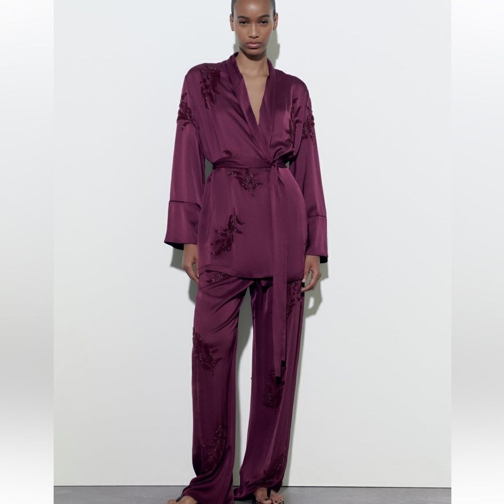 ZARA beaded embroidered kimono